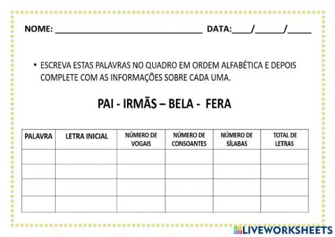 Ordem alfabética