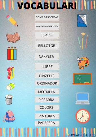 Vocabulari material escolar