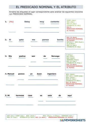 Predicado nominal y atributo