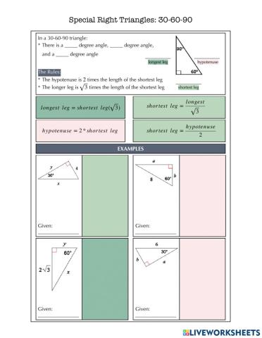 Special Right Triangles (30-60-90)