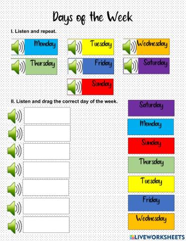 Days of the week