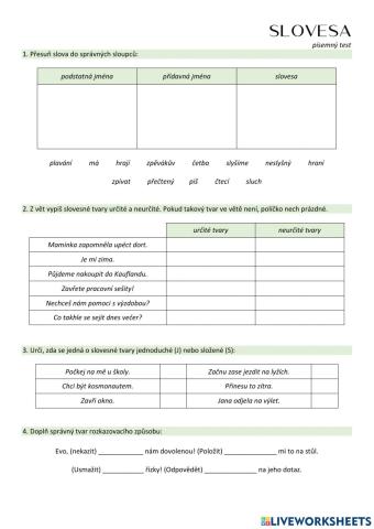 Slovesa TEST 20-21