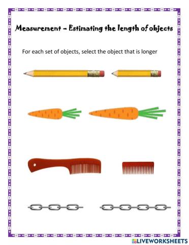 Measurement - Estimating the length of objects