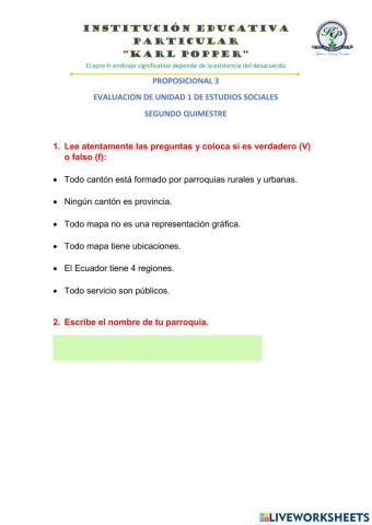 Evaluación de Estudios Sociales