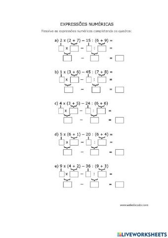 Expressões numéricas