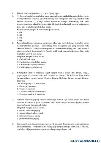 Latihan bahasa Indonesia