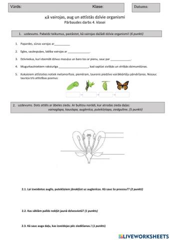 Kā attīstās, aug un vairojas dzīvie organismi 2var