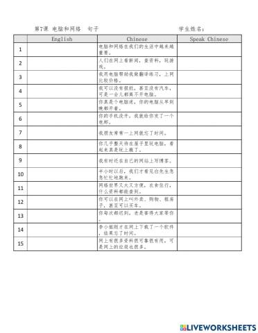 L7 sentence of Computer and Internet