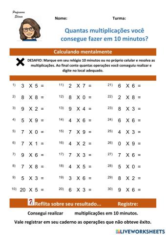 Matemática - multiplicação