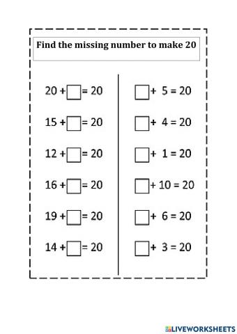 Number bond 20