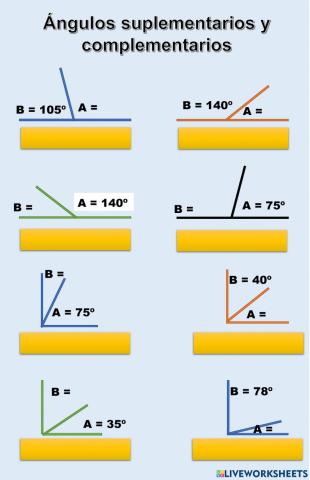 Ángulos suplementarios y complementarios