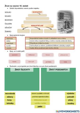 Život na vesnici v 18. století