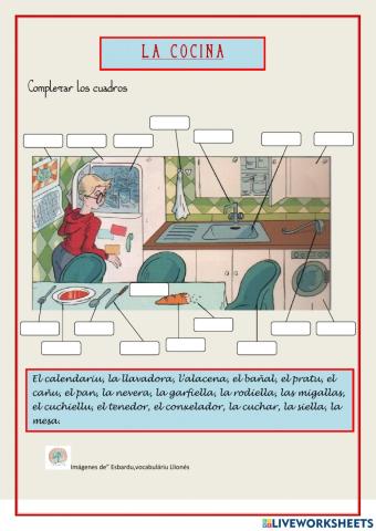 Llionés.LA COCINA.2º,3º de primaria