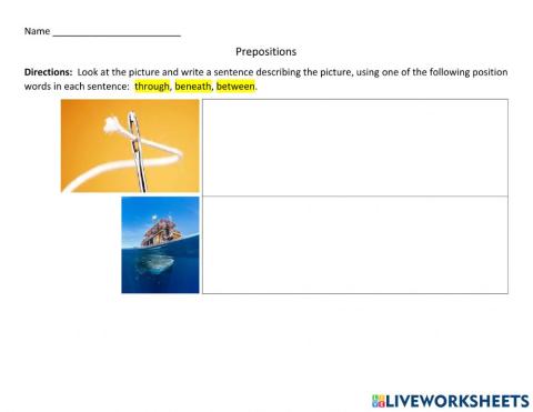 PREPOSITIONS (Sentences)