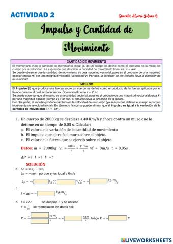 Impulso y cantidad de movimiento