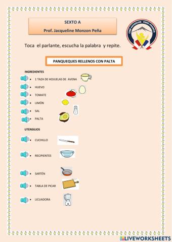 Vocabulario panqueques