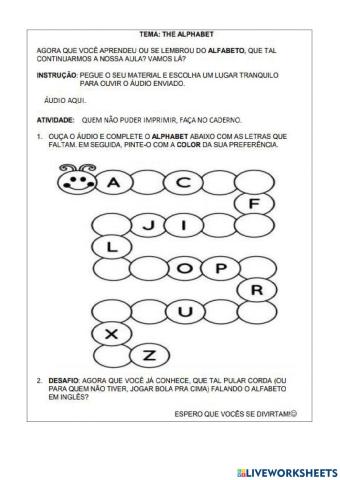 quarta semana de abril Inglês