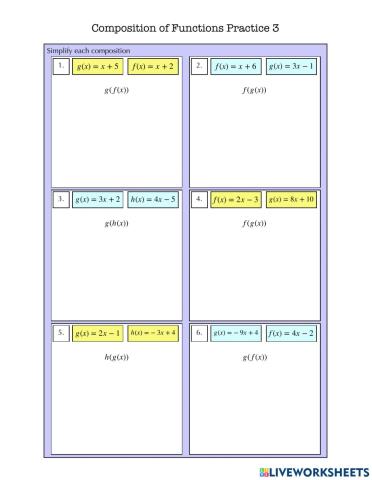 Composition of Functions Practice 3