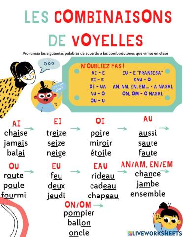 Les combinaisons de voyelles