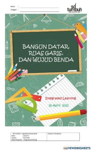 Bangun ruang, ruas garis dan wujud benda-C