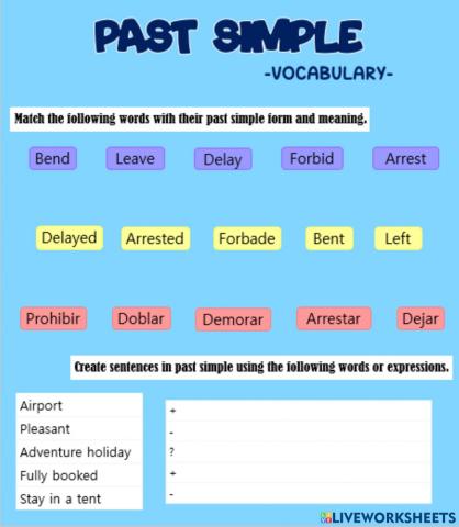 Past Simple Vocabulary
