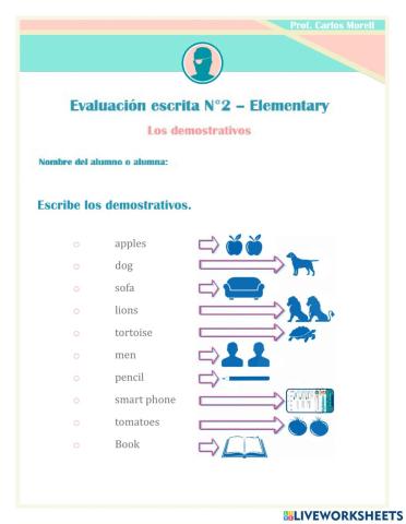 Evaluación Demostrativos