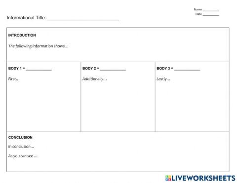 Informatinal Graphic Organizer