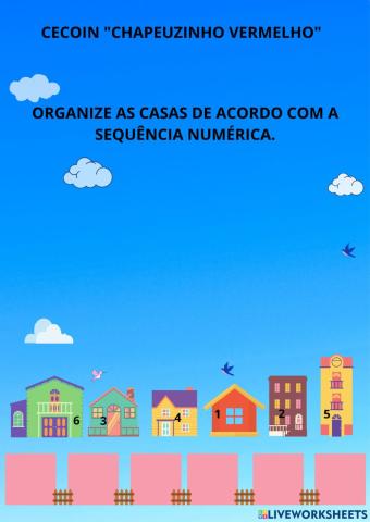 Coloque as casas na sequência correta