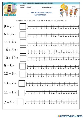 Adição e subtração na reta