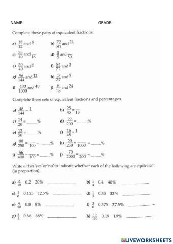 Ratio proportion