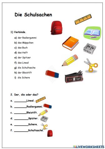 Vokabel: Schulsachen