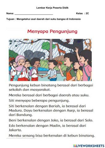 Mengidentifikasi suku bangsa dan daerah