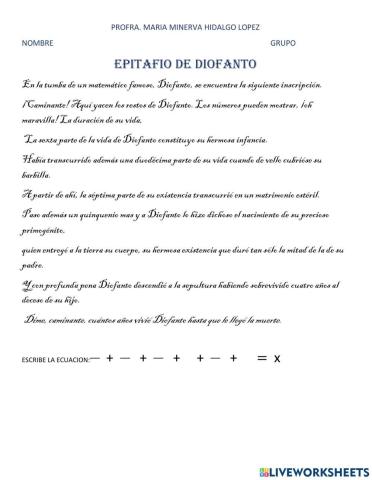 Epitafio de diofanto