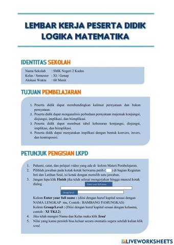 LKPD Logika Matematika Kelas XI