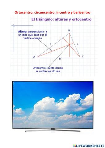 Circuncentro, baricentro, incentro y ortocentro