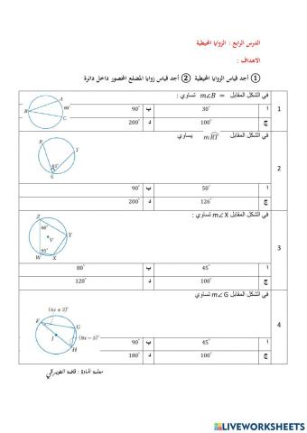 الزاوية المحيطية