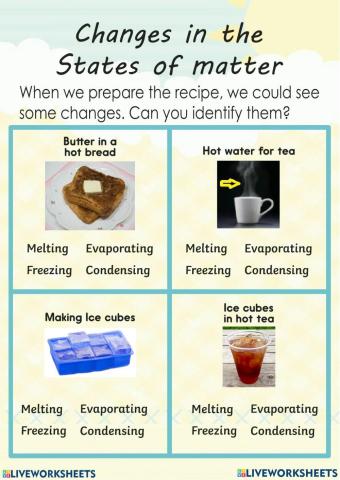 Change in state of matter