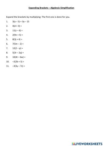 Expanding Brackets (Algebra)