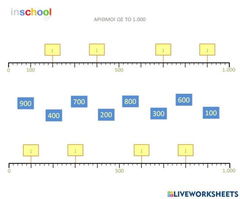 ΑΡΙΘΜΗΣΗ ΑΝΑ 100 ΩΣ ΤΟ 1.000