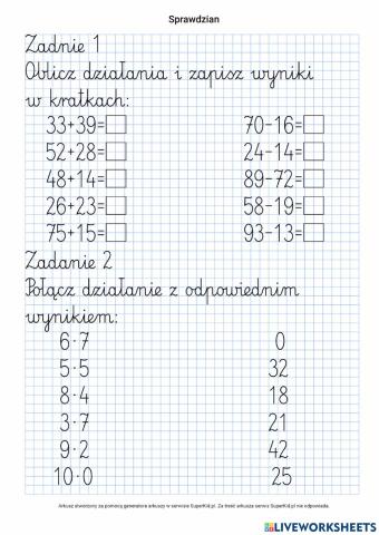 Działania w zakresie 100