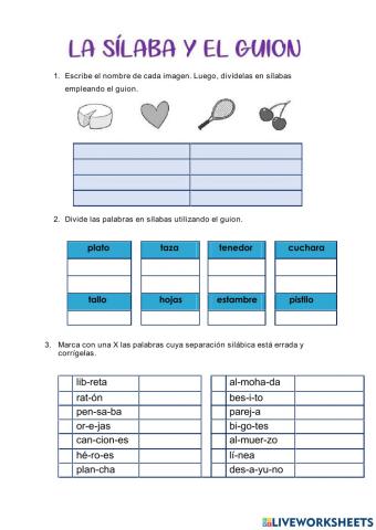 La sílaba y el guión