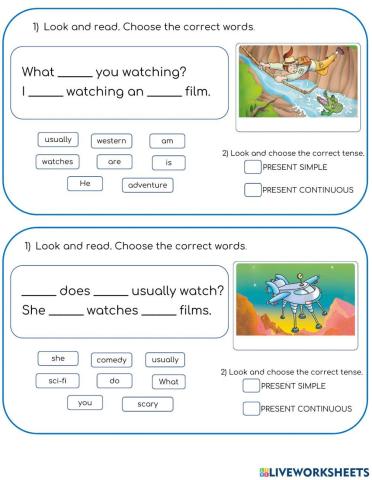 4to A Present Simple vs. Present Continuous