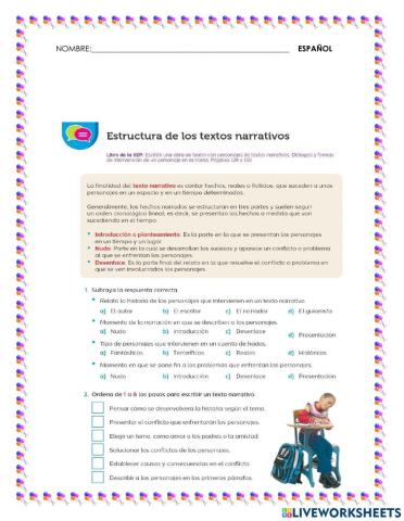 ESTRUCTURA DE TEXTOS NARRATIVOS