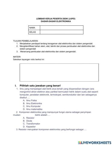 Lkpd dasar-dasar elektronika