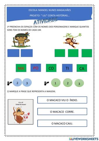 Compreensão do livro menino Poti