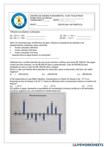 Operações com números inteiros