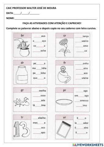 Atividade Encontro Consonantal