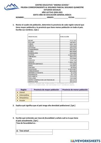 Evualación sumativa sociales