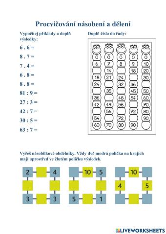 Procvičování násobení a dělení