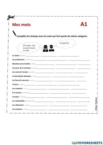 Quel vocabulaire pour réussir DELF A1-A2